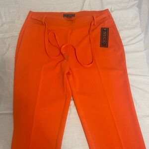 Bright orange nycc dress pants with tie